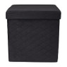 Opbergpoef opvouwbaar - zwart - 38x38x38 cm 
