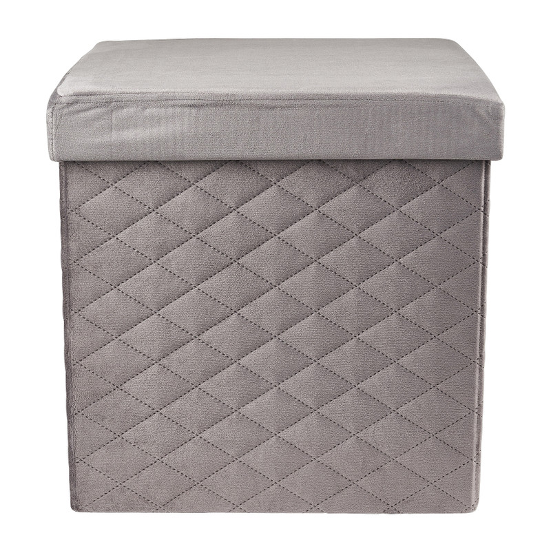 Opbergpoef opvouwbaar - grijs - 38x38x38 cm 