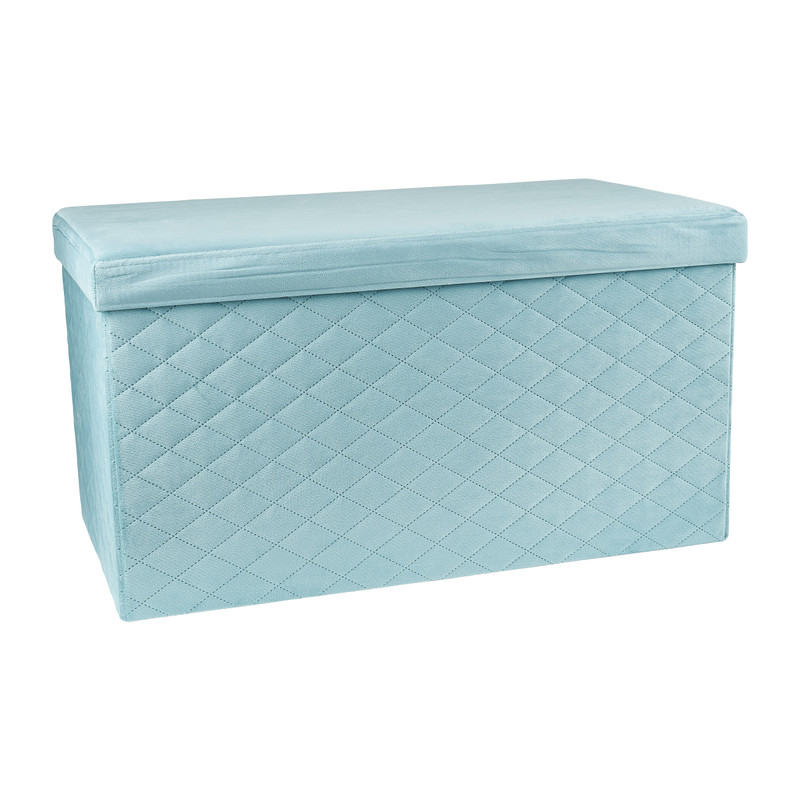 Opbergpoef opvouwbaar - blauw - 70x38x38 cm 