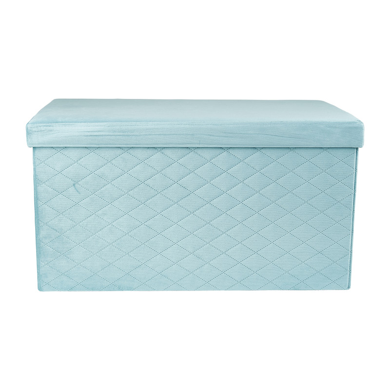 Opbergpoef opvouwbaar - blauw - 70x38x38 cm 