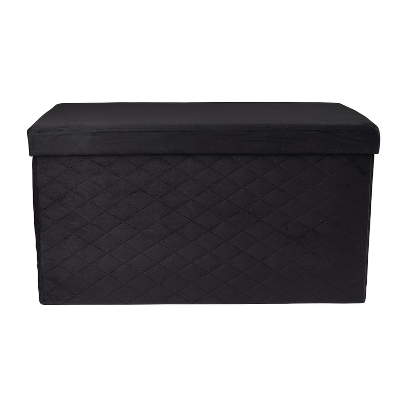 Opbergpoef opvouwbaar - zwart - 70x38x38 cm 