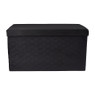 Opbergpoef opvouwbaar - zwart - 70x38x38 cm 