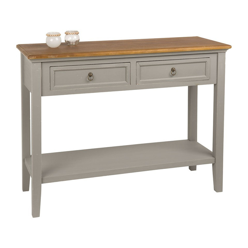 Sidetable met 2 laden - grijs 