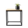 Bijzettafeltje hout/metaal - 35x35x35 cm - zwart