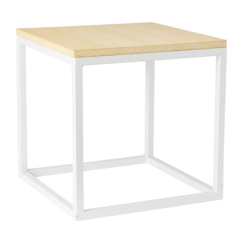 Bijzettafel met metalen frame - 30x30x30 cm