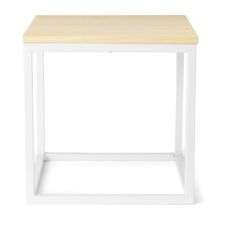 Bijzettafel met metalen frame - 30x30x30 cm