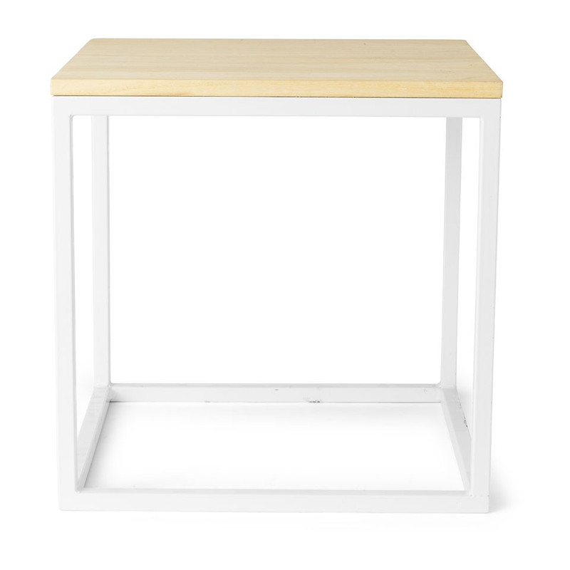 Bijzettafel met metalen frame - 40x40x40 cm