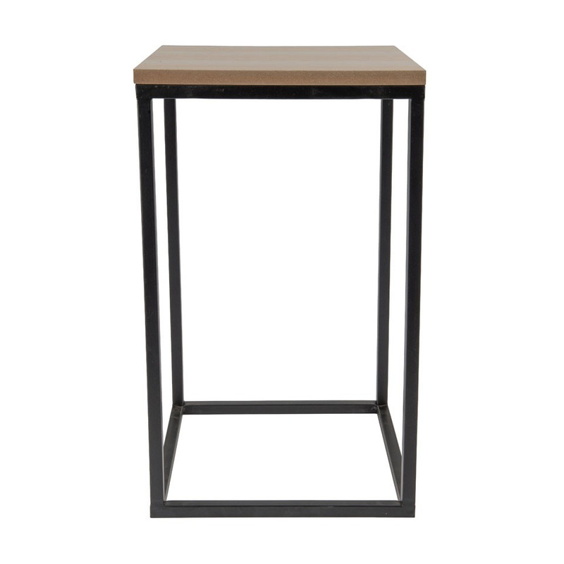 Tafeltje hout/metaal - 25x25x50 cm - zwart