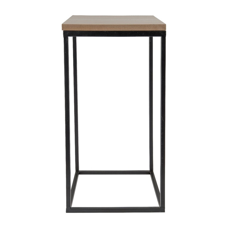 Tafeltje hout/metaal - 30x30x52 cm - zwart