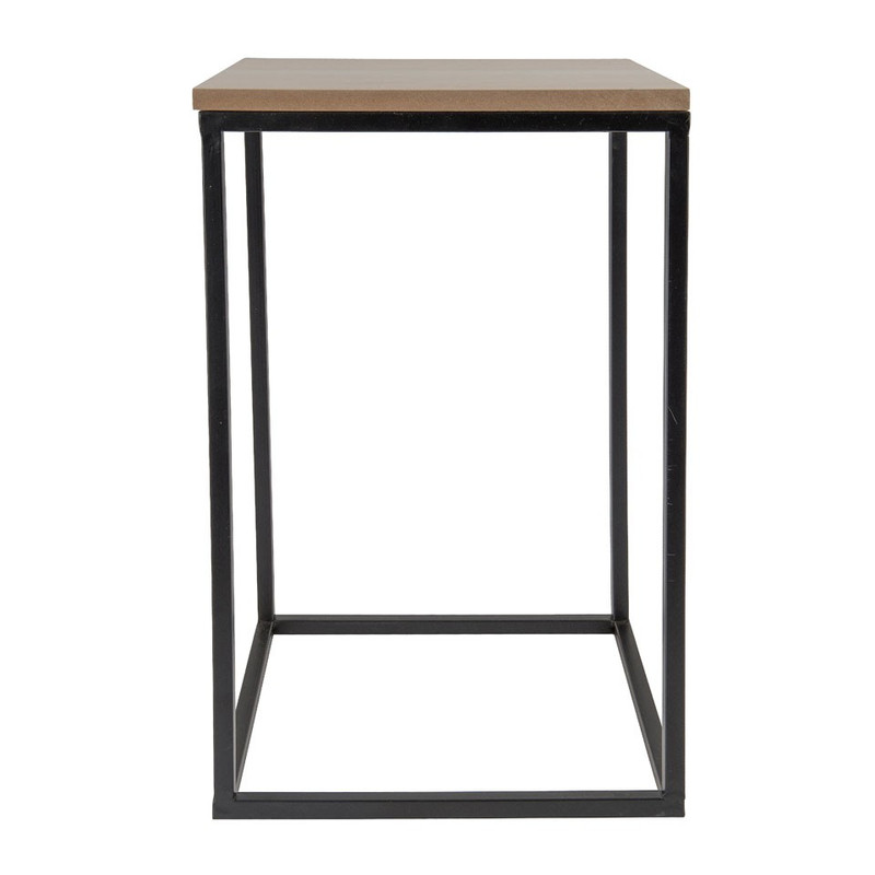 Tafeltje hout/metaal - 35x35x55 cm - zwart
