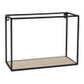 Wandplankje hout/metaal - 40x18x30 cm - zwart