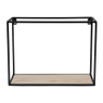 Wandplankje hout/metaal - 40x18x30 cm - zwart