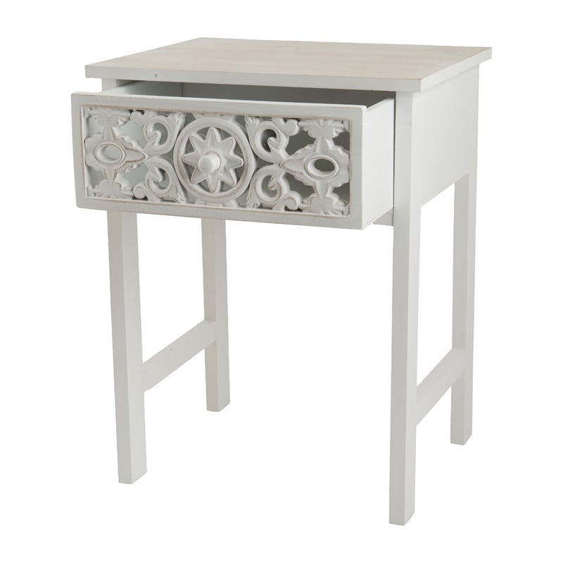 Bijzettafeltje Fez - wit - 36x29x46,5 cm