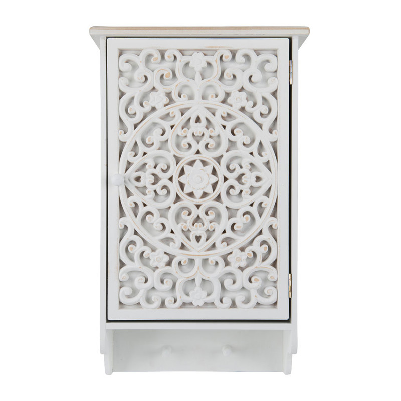 Halkastje FEZ - vintage look - 30x50x13,5 cm - wit