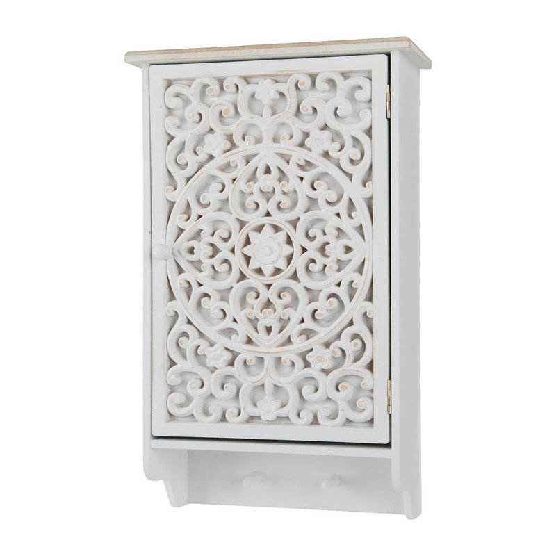 Halkastje FEZ - vintage look - 30x50x13,5 cm - wit