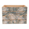 Krat met bladdecor klein - MDF - 26x18,5x18,5 cm