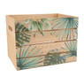 Krat met bladdecor groot - MDF - 30x22x22 cm