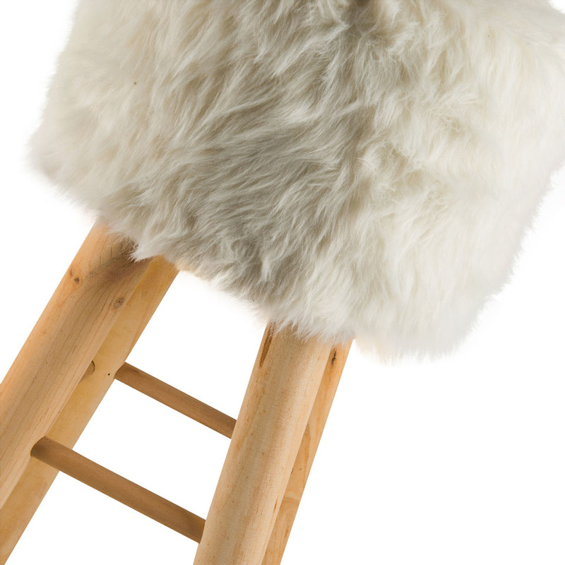 Barkruk imitatiebont - 33 x 70 cm - wit