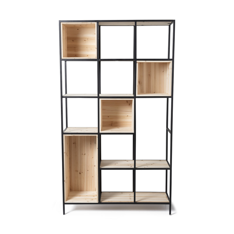 Vakkenkast met kistjes - 99x30x175 cm 