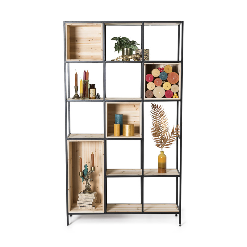 Vakkenkast met kistjes - 99x30x175 cm 