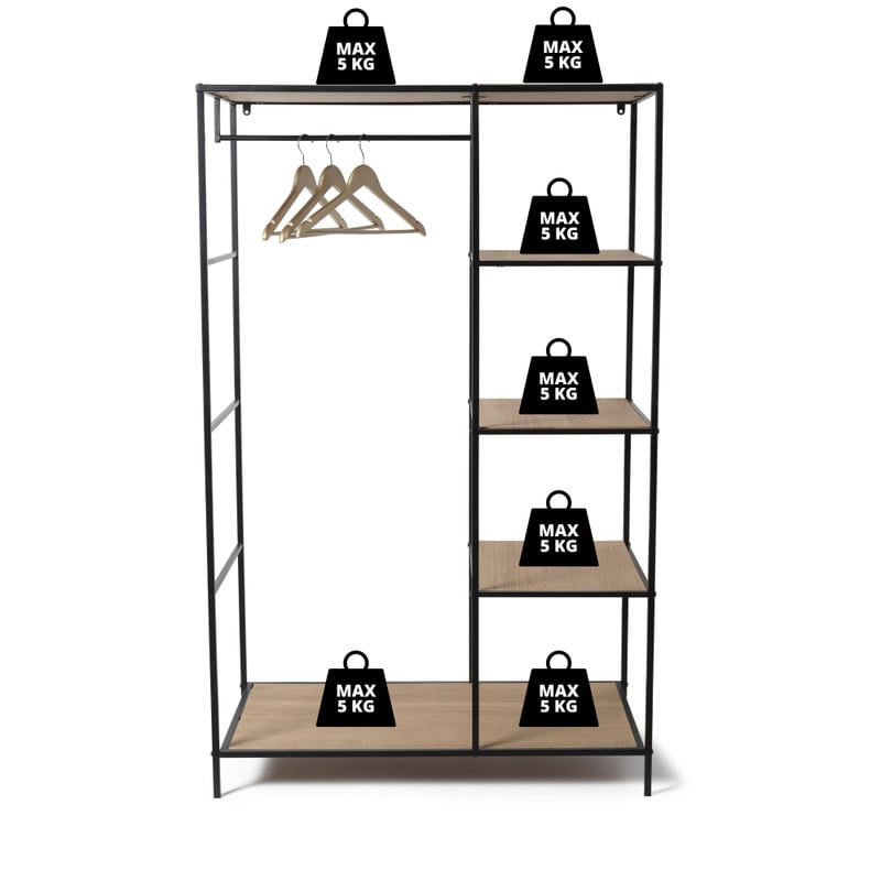 Vakkenkast/kledingrek - 160x100x50 cm