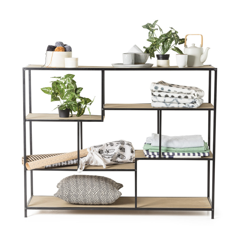 Vakkenkast Owen - metaal/MDF - 120x32x95 cm