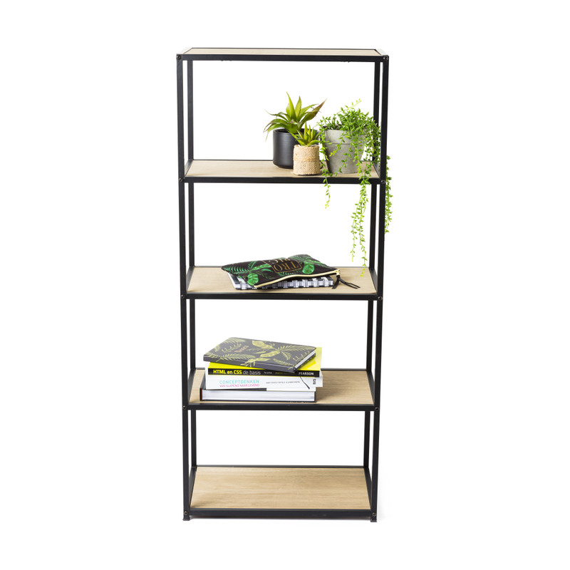 Wandkastje met 5 planken - MDF/metaal - 42x25x100 cm