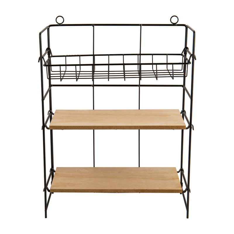 Wandrekje met plankjes en mandje - 36x17x47 cm