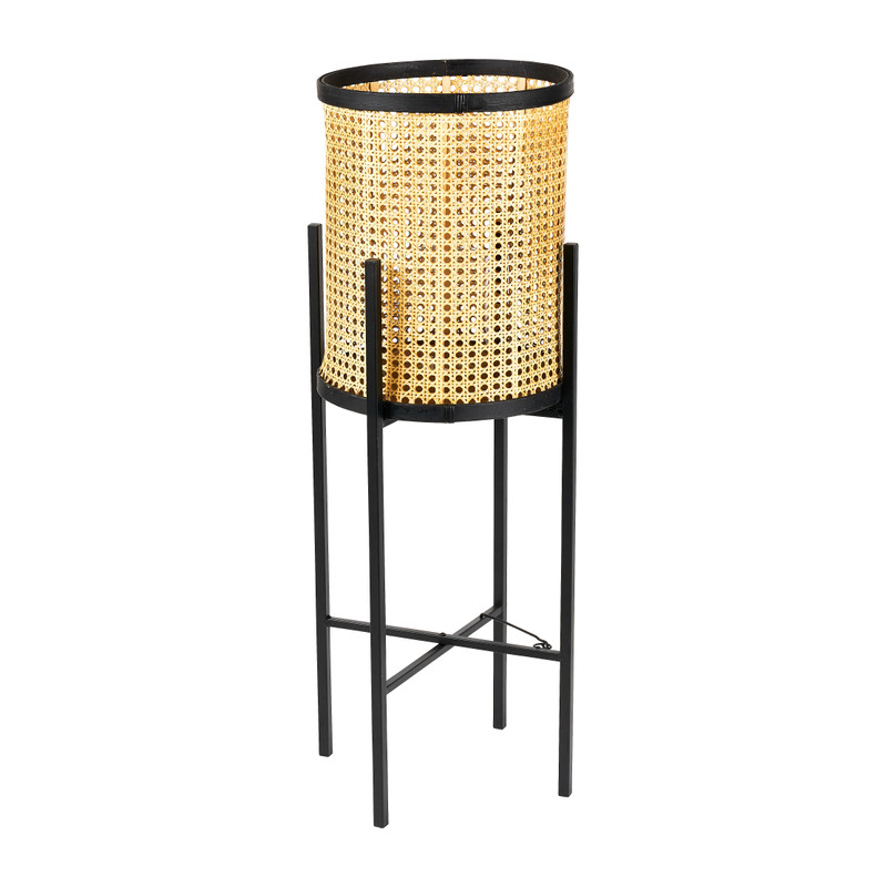 Webbing lantaarn op voetjes - rotan - Ø31x75 cm 