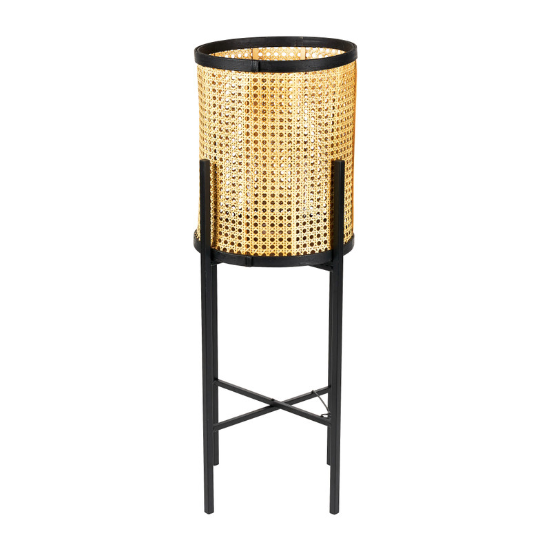 Webbing lantaarn op voetjes - rotan - Ø31x75 cm 