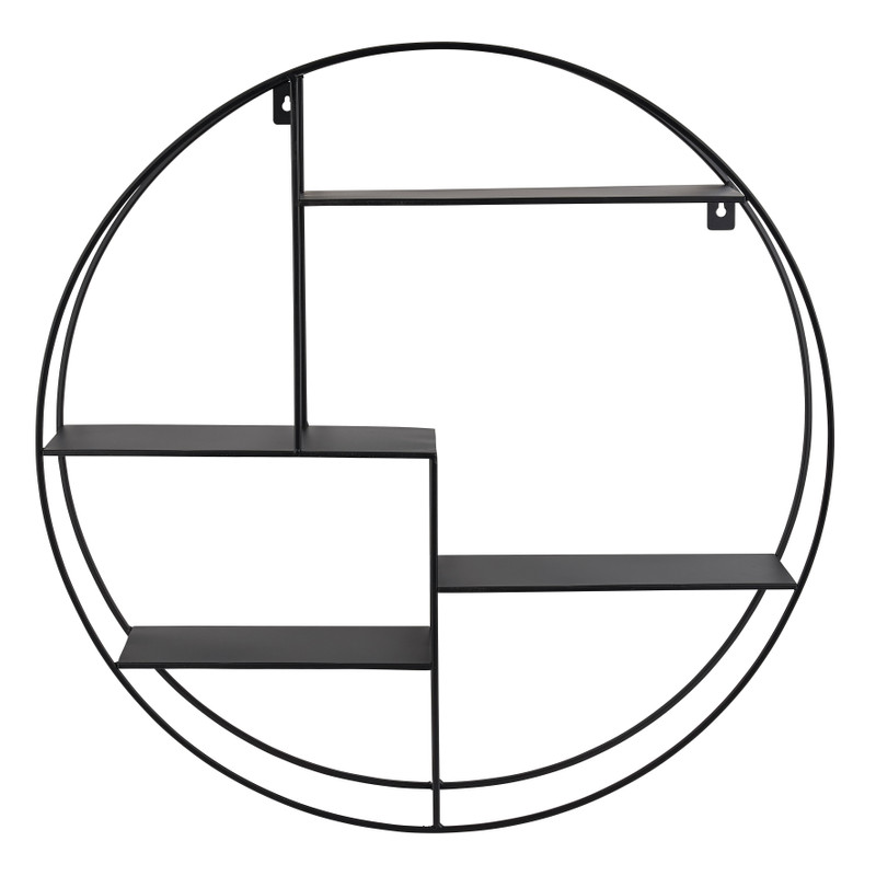 Wandkastje rond met 4 planken - 50x10x55 cm