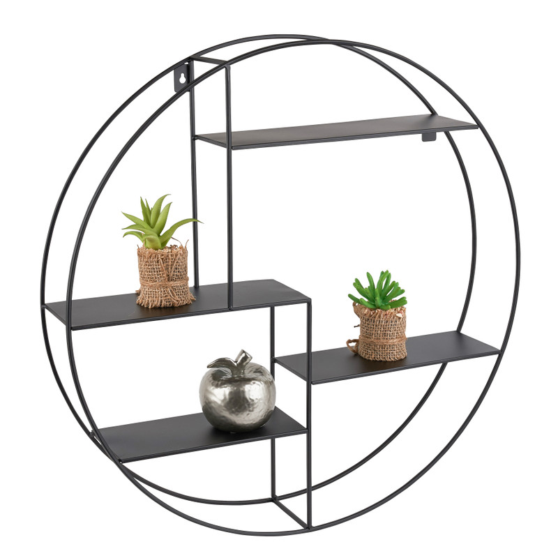 Wandkastje rond met 4 planken - 50x10x55 cm