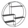 Wandkastje rond met 4 planken - 50x10x55 cm