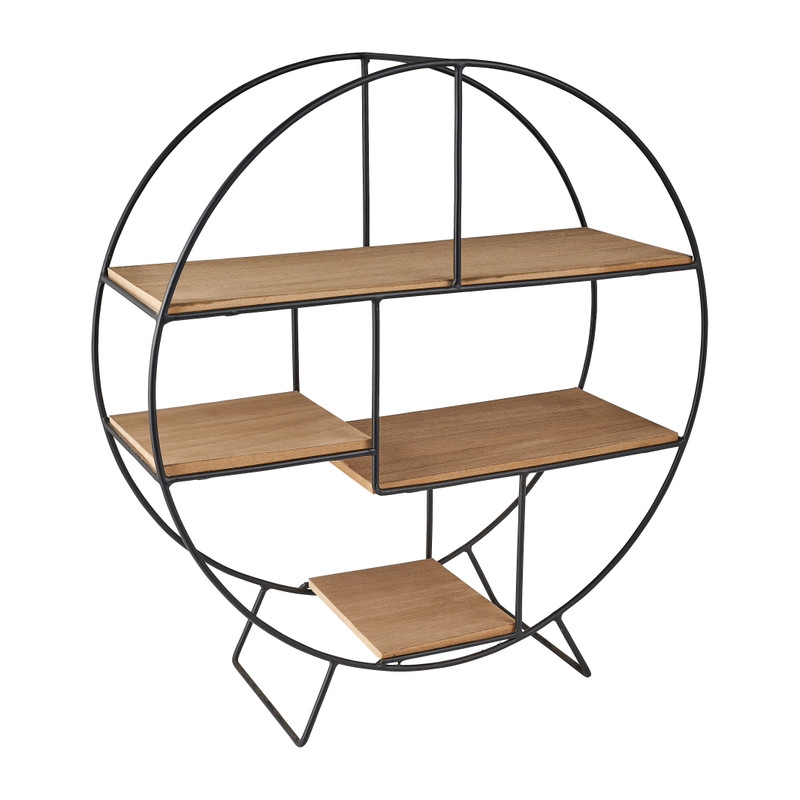 Vakkenkastje rond - metaal/MDF - ø50x55 cm 