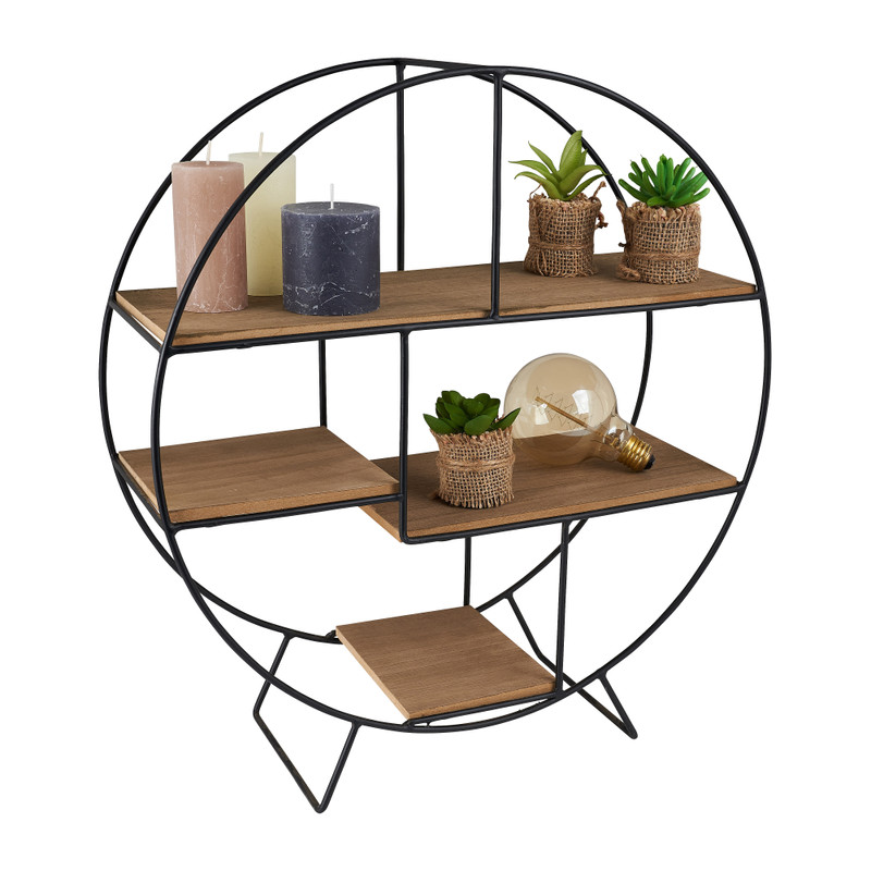 Vakkenkastje rond - metaal/MDF - ø50x55 cm 