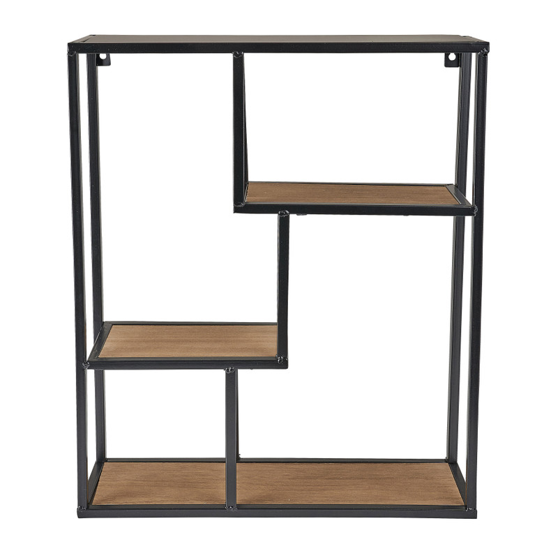 Wandvakkenkast - hout/metaal - 40x12x50 cm 