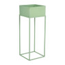 Bloembak metaal op standaard - groen - 25x25x68 cm
