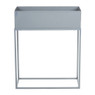 Bloembak metaal op standaard - grijs - 45x20x55 cm