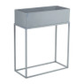 Bloembak metaal op standaard - grijs - 45x20x55 cm