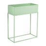 Bloembak metaal op standaard - groen - 45x20x55 cm