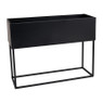 Bloembak metaal - zwart - 43x14x32 cm