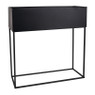 Bloembak metaal - zwart - 46x17x38 cm