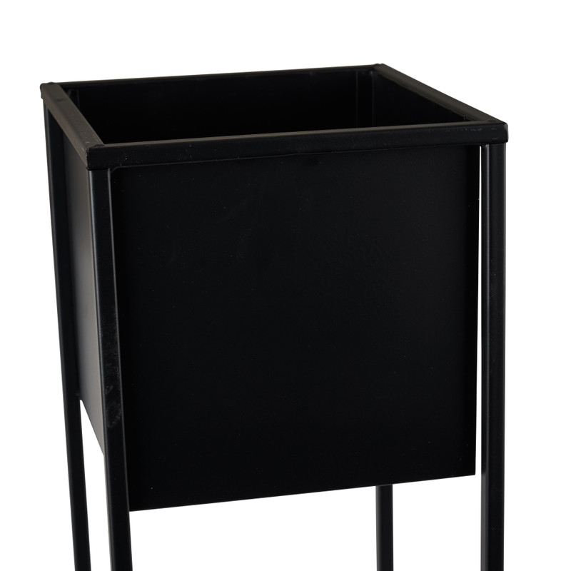 Bloempot op voetjes - zwart - 20 x 20 x 60 cm 