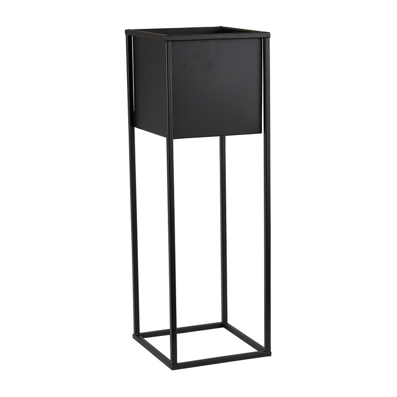 Bloempot op voetjes - zwart - 20 x 20 x 60 cm 