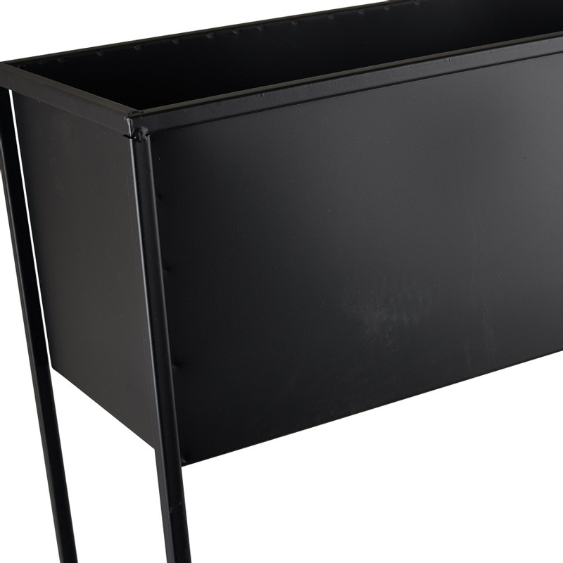 Bloempot op voetjes - zwart - 60 x 20 x 80 cm 