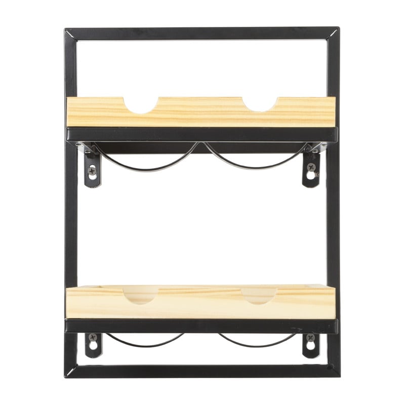 Wand wijnrek - voor 4 flessen - 25x26x32 cm