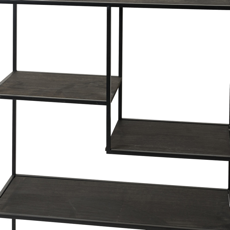 Vakkenkast Lewis - zwart - 75x30x100 cm