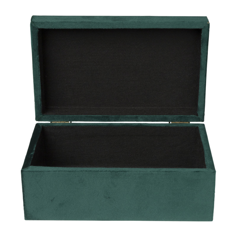 Kistje velvet - groen - ⌀23x14x10 cm