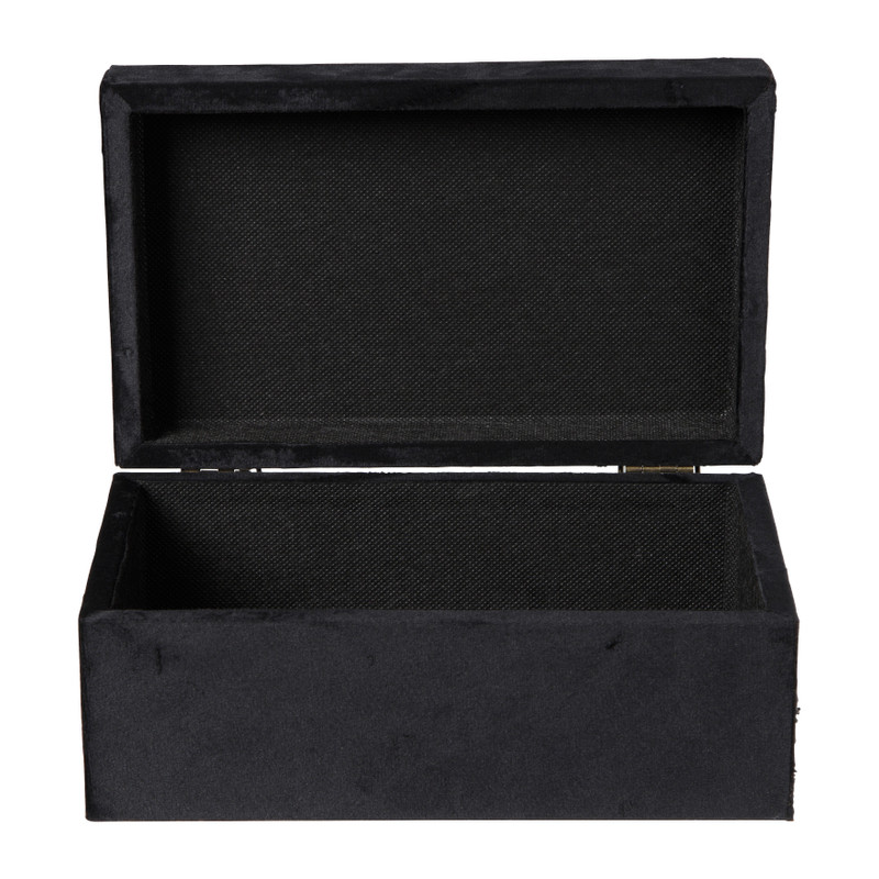 Zakje hoofdstuk Geelachtig velvet kistje - zwart - 23x14x10 cm - 614559 | Xenos