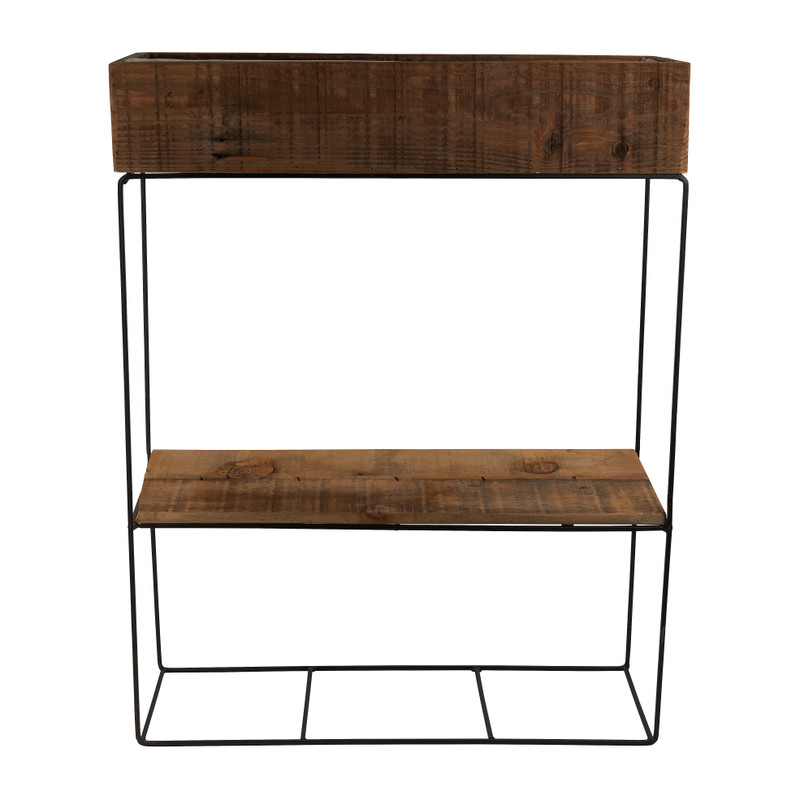 Recycle plantenbak kast met plankjes - 55x20x71cm